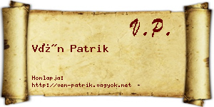 Vén Patrik névjegykártya